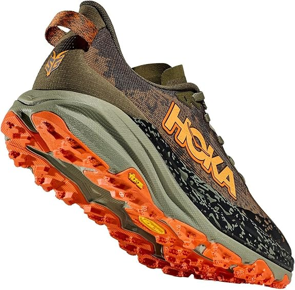 Hoka Speedgoat 6 Trail Running Shoes - Olive And Orange