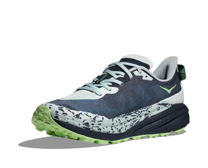 Hoka Speedgoat 6 Trail Running Shoes - Navy And Lime Green
