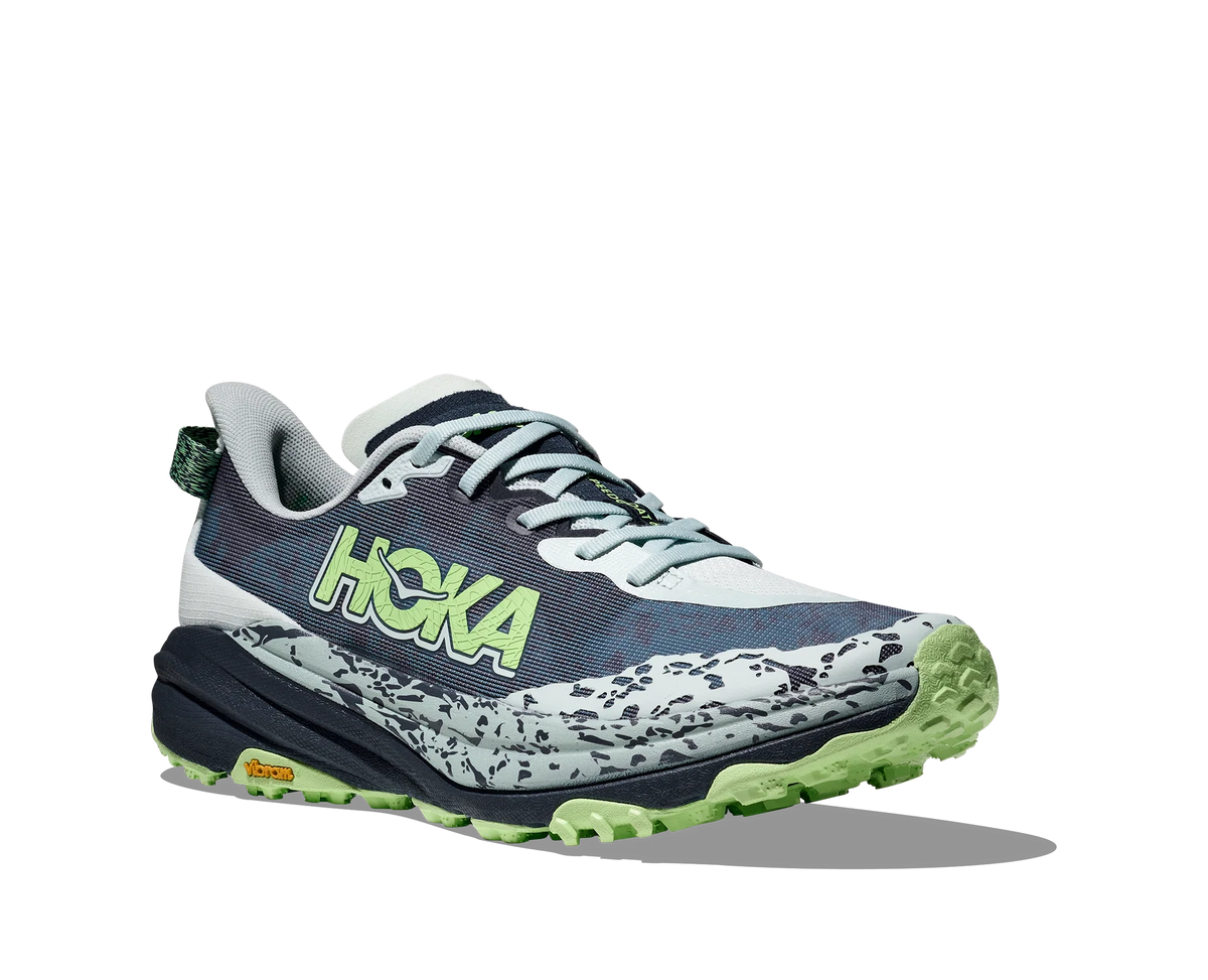 Hoka Speedgoat 6 Trail Running Shoes - Navy And Lime Green