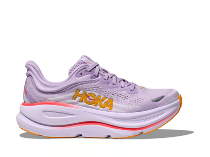 Hoka Bondi 9 Running Shoes - Lavender With Coral And Orange Accents