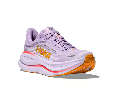 Hoka Bondi 9 Running Shoes - Lavender With Coral And Orange Accents