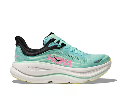 Hoka Bondi 9 Running Shoes - Mint With Pink Accents