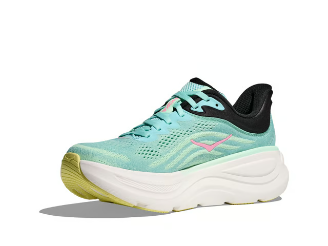 Hoka Bondi 9 Running Shoes - Mint With Pink Accents