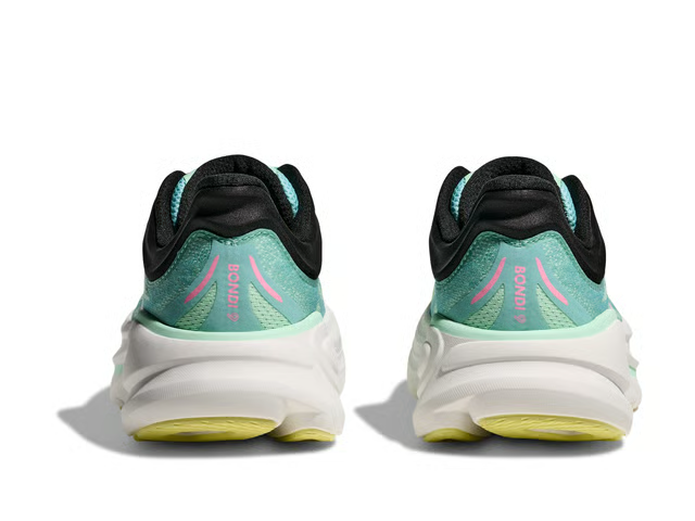 Hoka Bondi 9 Running Shoes - Mint With Pink Accents