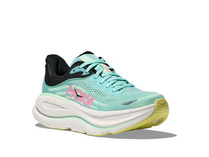 Hoka Bondi 9 Running Shoes - Mint With Pink Accents