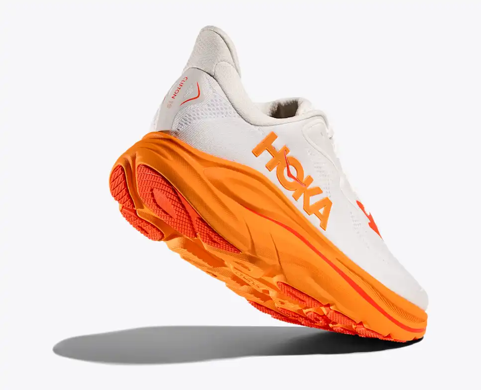 Hoka Clifton 10 Running Shoes - White And Orange