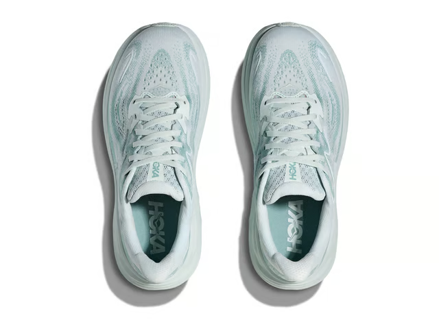 Hoka Clifton 10 Running Shoes - Light Gray And Mint