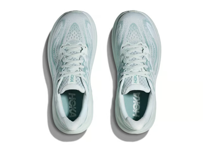 Hoka Clifton 10 Running Shoes - Light Gray And Mint