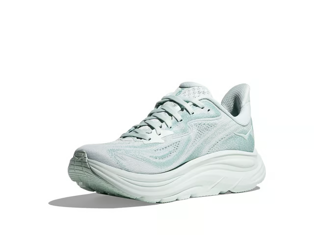 Hoka Clifton 10 Running Shoes - Light Gray And Mint