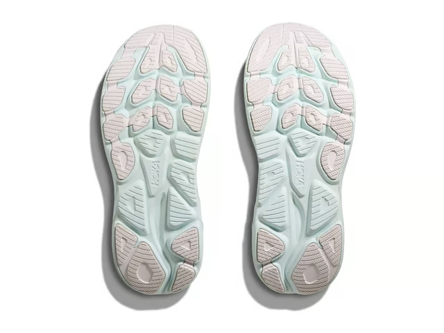 Hoka Clifton 10 Running Shoes - White With Teal Accents