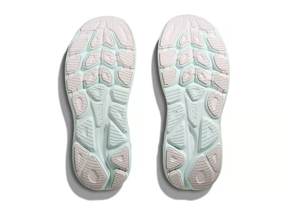 Hoka Clifton 10 Running Shoes - White With Teal Accents