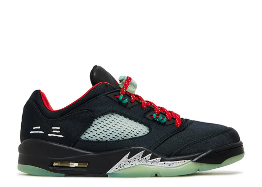 CLOT x Air Jordan 5 Retro Low 'Jade' Black Sneakers