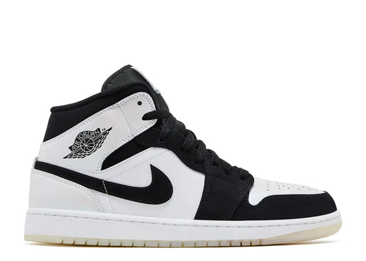 Air Jordan 1 Mid Diamond Shorts Black And White Sneakers