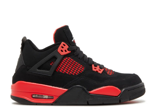 Jordan 4 Retro Red Thunder Black And Red Sneakers