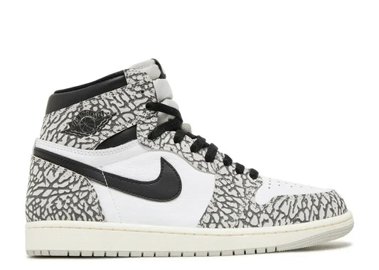 Air Jordan 1 High 'White Cement' Elephant-Print Sneakers