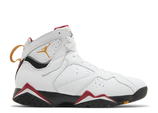 Air Jordan 7 'Cardinal' White and Red High-Top Sneakers