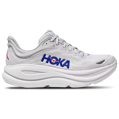Hoka Bondi 9 Running Shoes - White With Blue Accents