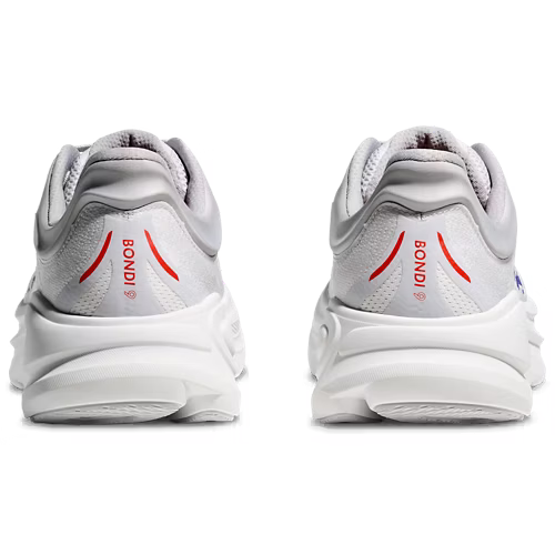 Hoka Bondi 9 Running Shoes - White With Blue Accents