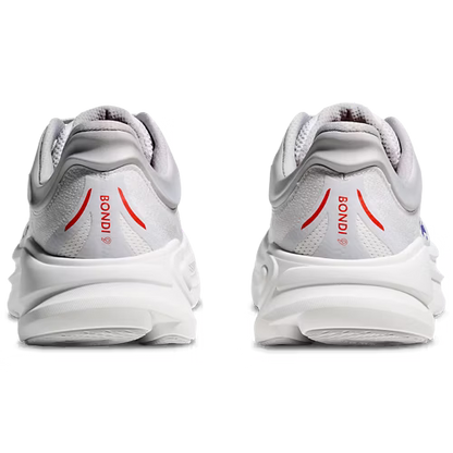 Hoka Bondi 9 Running Shoes - White With Blue Accents