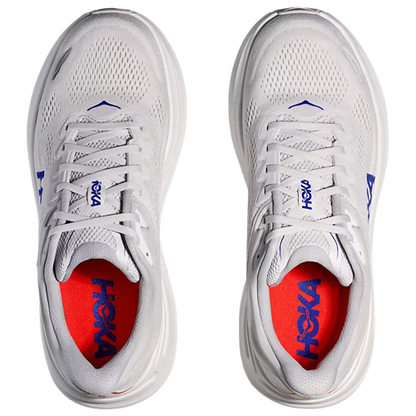 Hoka Bondi 9 Running Shoes - White With Blue Accents