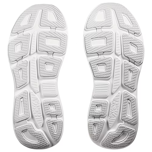 Hoka Bondi 9 Running Shoes - White With Blue Accents