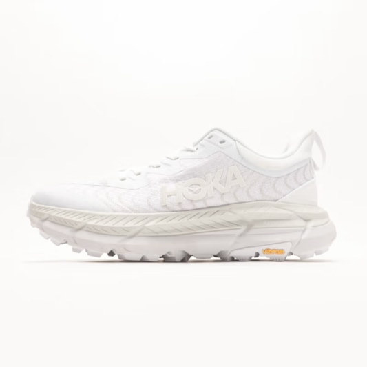 Hoka Mafate 4 Trail Running Shoes - White And Ivory