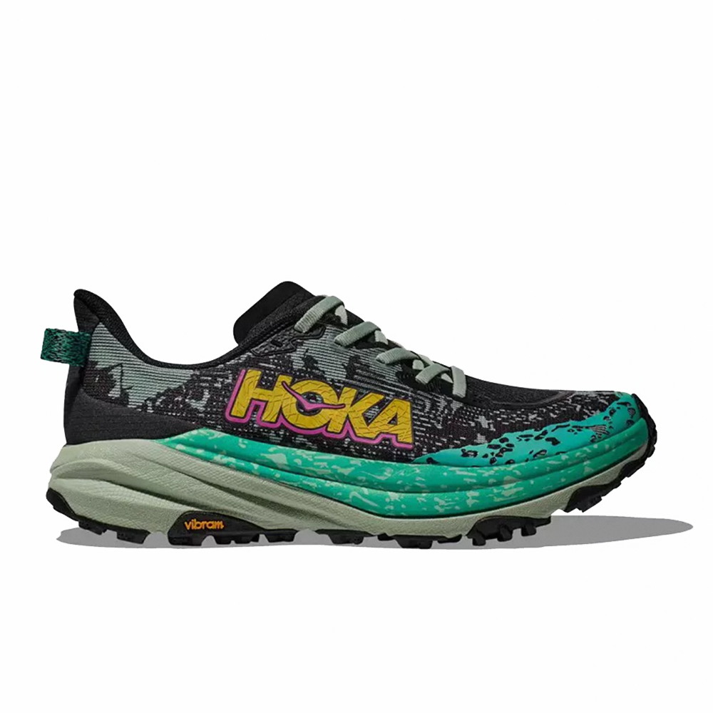 Hoka Speedgoat 6 Trail Running Shoes - Black And Green
