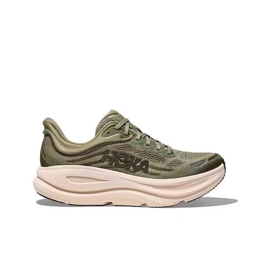 Hoka Bondi 9 Running Shoes - Olive And Cream