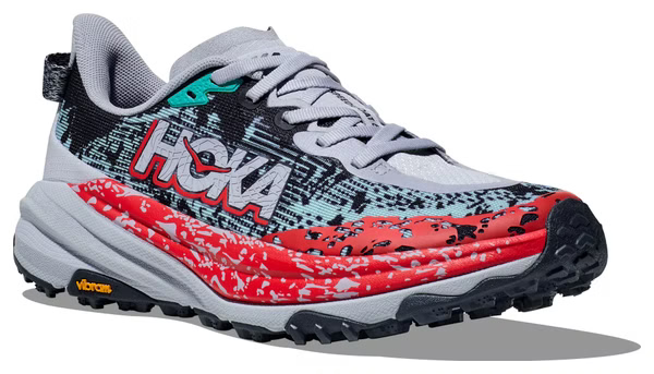 Hoka Speedgoat 6 Trail Running Shoes - Red And Gray