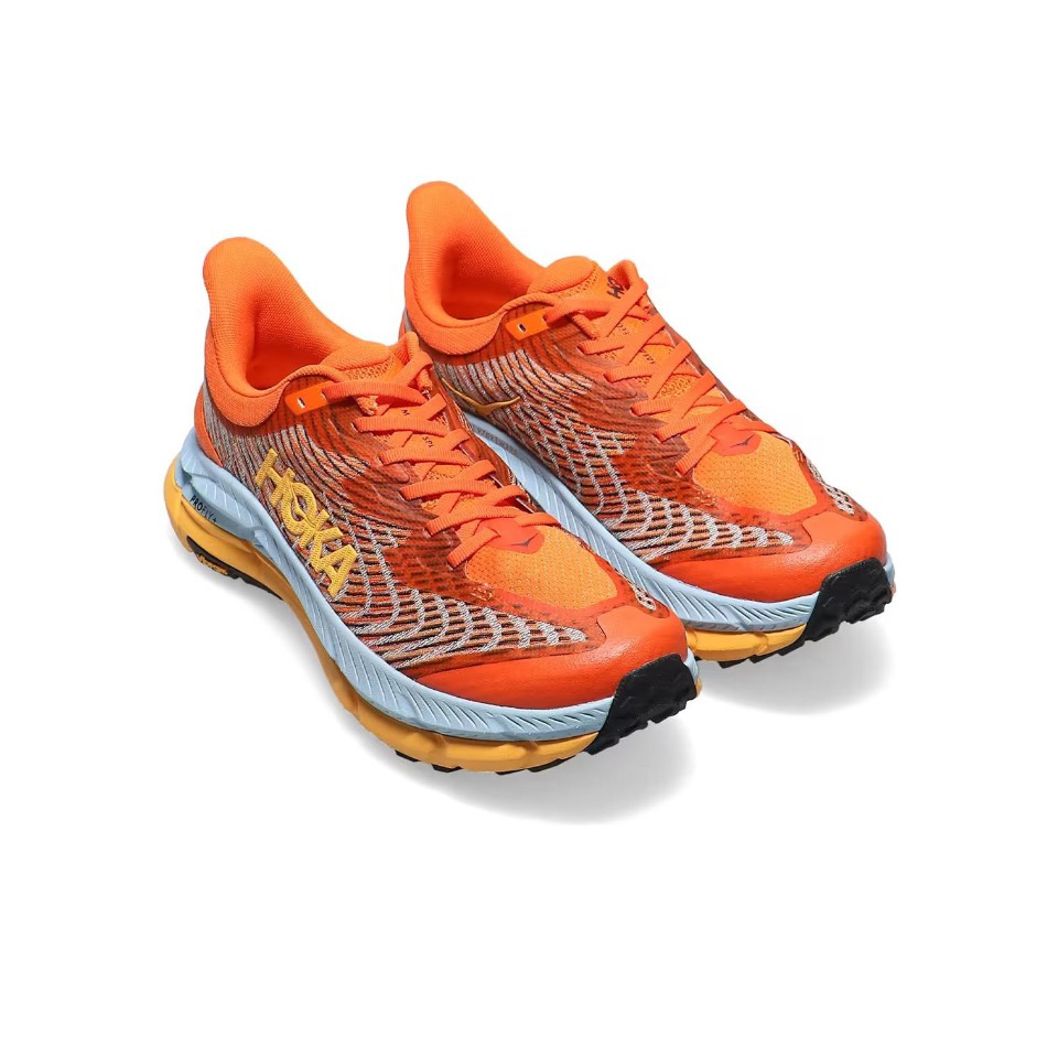 Hoka Mafate Speed 4 Trail Running Shoes - Orange And Light Blue