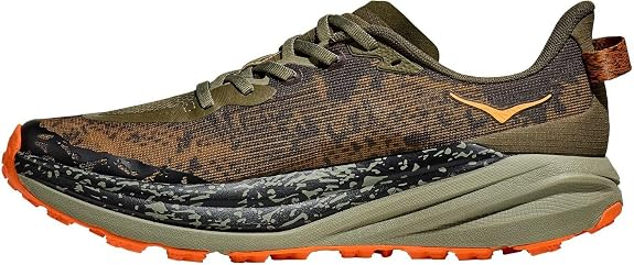 Hoka Speedgoat 6 Trail Running Shoes - Olive And Orange