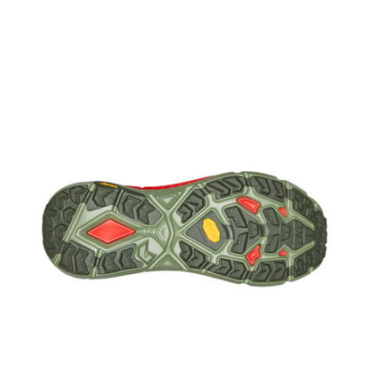Hoka Mafate Speed 4 Trail Running Shoes - Olive Green And Red