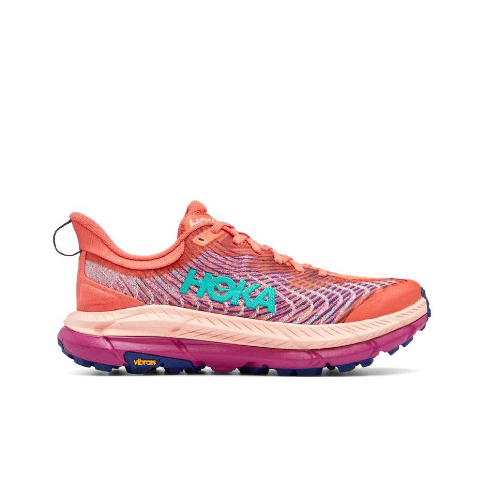 Hoka Mafate Speed 4 Trail Running Shoes - Coral And Magenta