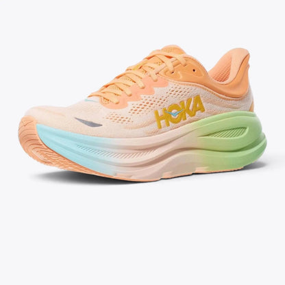 Hoka Bondi 9 Road Running Shoes - Frost / Pale Tangerine
