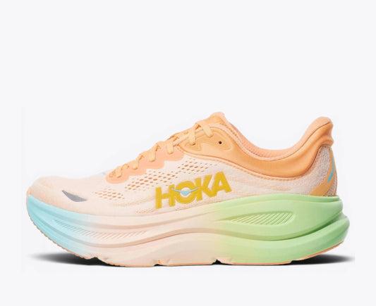 Hoka Bondi 9 Road Running Shoes - Frost / Pale Tangerine