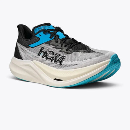 Hoka Rocket X 3 Carbon-Plated Road Racing Shoes - White / Black
