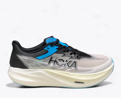 Hoka Rocket X 3 Carbon-Plated Road Racing Shoes - White / Black