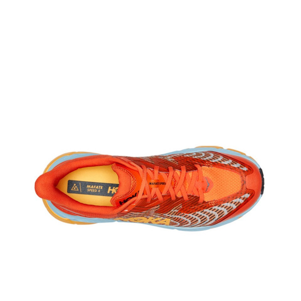 Hoka Mafate Speed 4 Trail Running Shoes - Orange And Light Blue