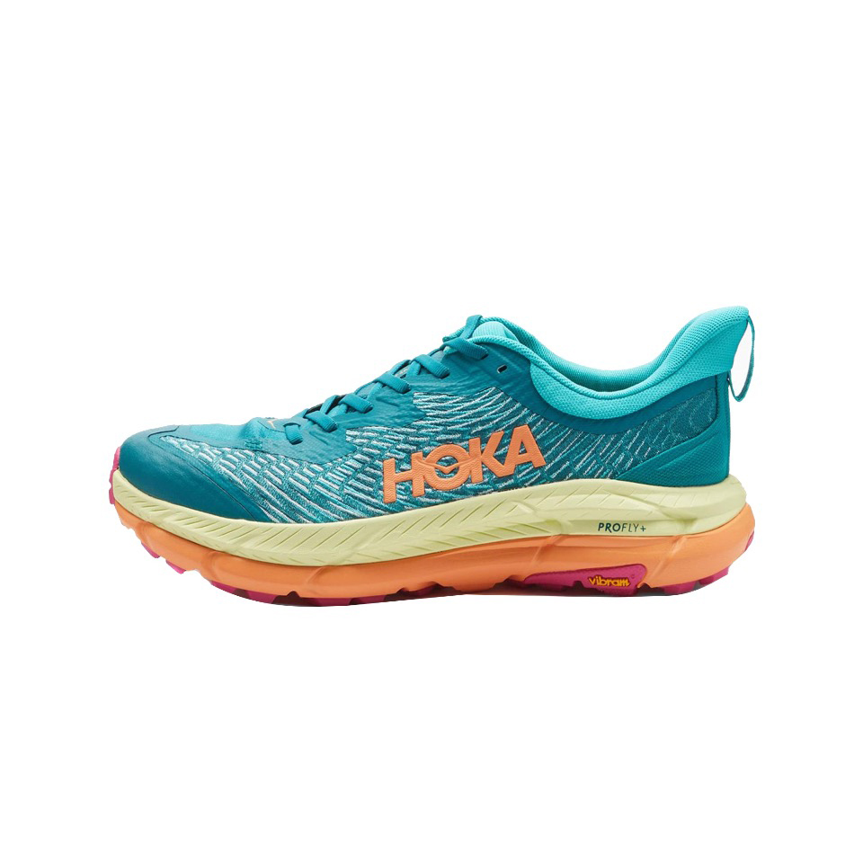 Hoka Mafate Speed 4 Trail Running Shoes - Teal And Peach