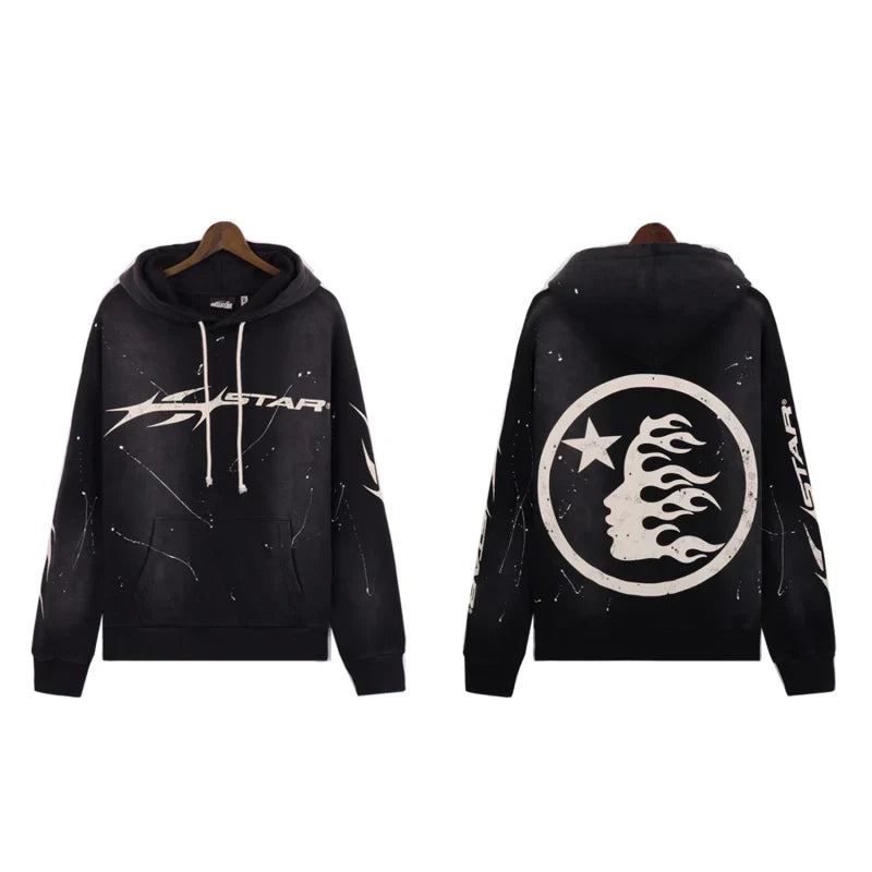 Hellstar Paint Hoodie Black