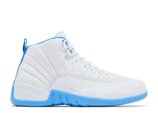 Air Jordan 12 Melo White And Light Blue High-Top Sneakers