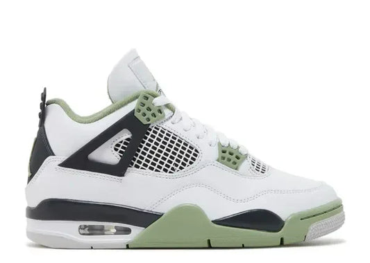 Air Jordan 4 'Seafoam' White and Green Sneakers